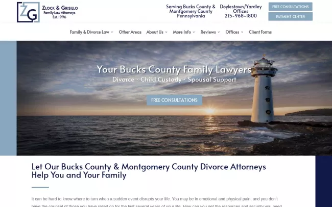 Screenshot of the Zlock & Grisillo Website