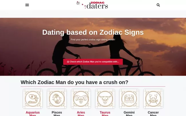 Screenshot of the Zodiac Daters Blog