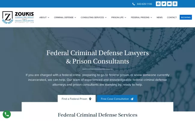Screenshot of the Zoukis Consulting Group Website