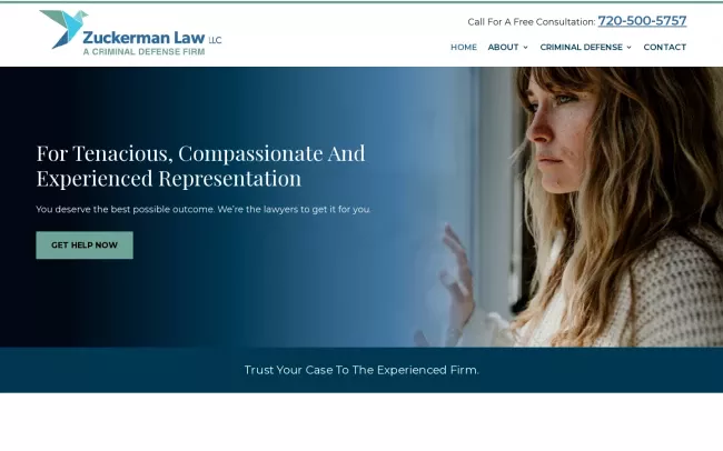 Screenshot of the Zuckerman Law Website
