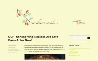 Cooking2Thrive - in thriver words