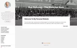 Ron Bohning - The Bleacher Bum